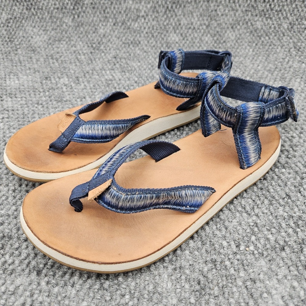 Teva Women 7 Blue Sandals Strappy Leather Ombre Original Universal Casual Summer